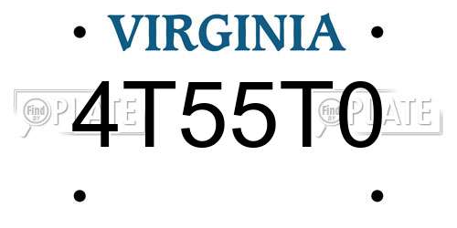 4T55T0 Virginia License Plate