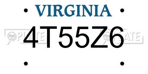 4T55Z6 Virginia License Plate