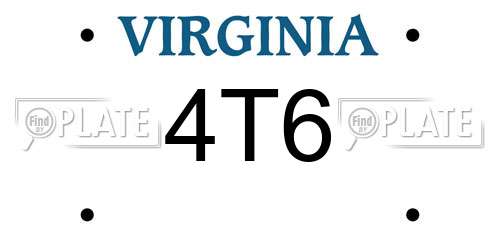 4T6 Virginia License Plate