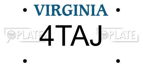 4TAJ Virginia License Plate