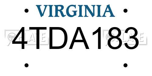 4TDA183 Virginia License Plate
