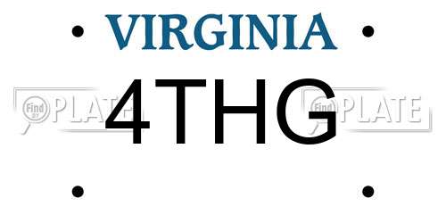 4THG Virginia License Plate