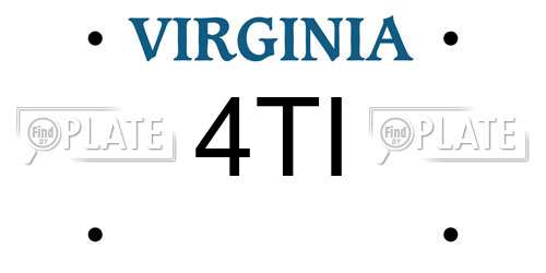 4TI Virginia License Plate