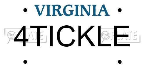 4TICKLE Virginia License Plate