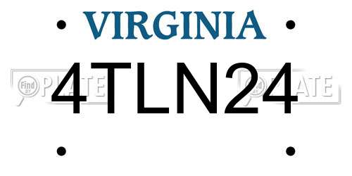 4TLN24 Virginia License Plate