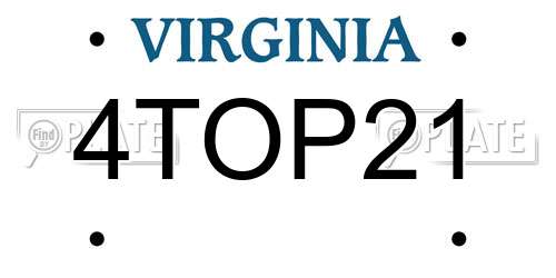 4TOP21 Virginia License Plate