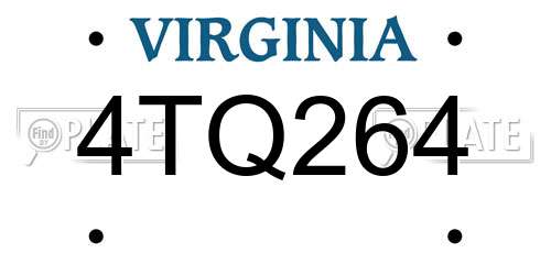 4TQ264 Virginia License Plate
