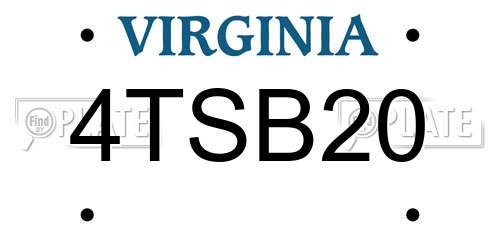 4TSB20 Virginia License Plate
