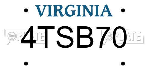 4TSB70 Virginia License Plate