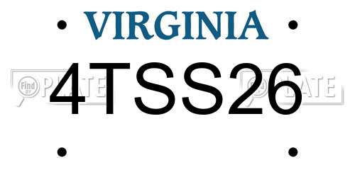 4TSS26 Virginia License Plate