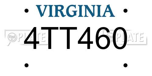 4TT460 Virginia License Plate