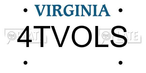 4TVOLS Virginia License Plate