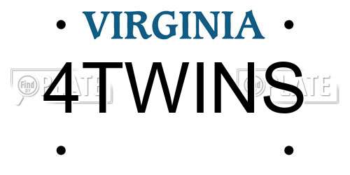 4TWINS Virginia License Plate
