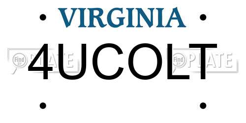 4UCOLT Virginia License Plate