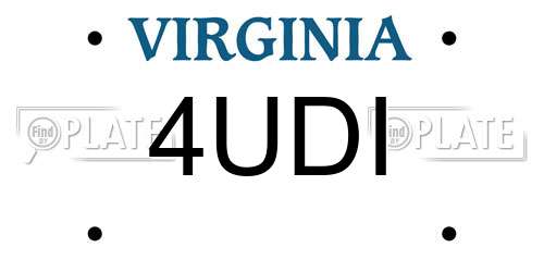 4UDI Virginia License Plate