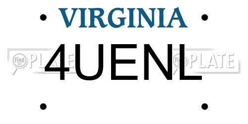 4UENL Virginia License Plate
