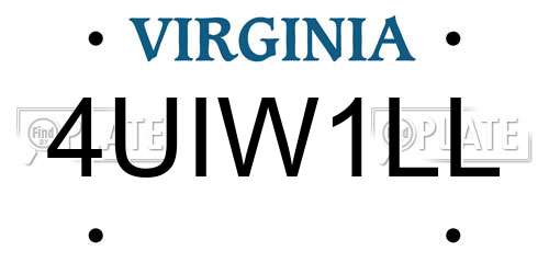 4UIW1LL Virginia License Plate
