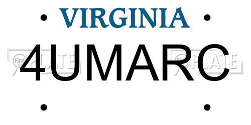 4UMARC Virginia License Plate