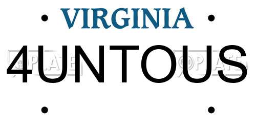 4UNTOUS Virginia License Plate