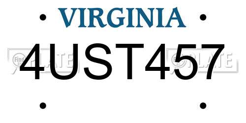 4UST457 Virginia License Plate