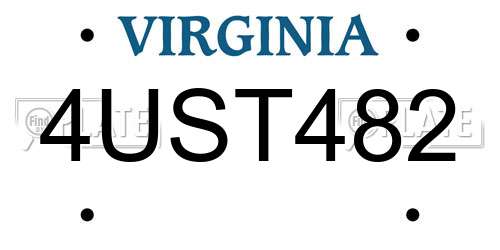 4UST482 Virginia License Plate