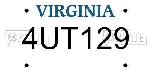 4UT129 Virginia License Plate