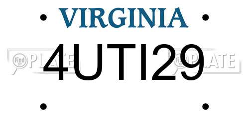 4UTI29 Virginia License Plate