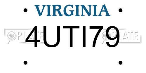 4UTI79 Virginia License Plate