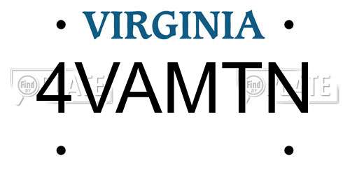 4VAMTN Virginia License Plate