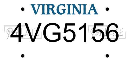 4VG5156 Virginia License Plate