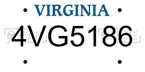 4VG5186 Virginia License Plate