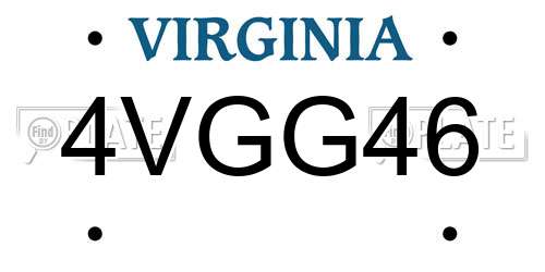 4VGG46 Virginia License Plate