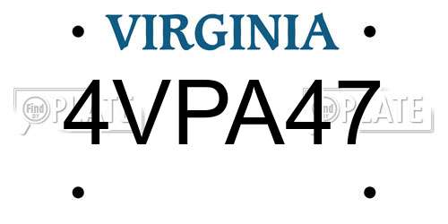 4VPA47 Virginia License Plate