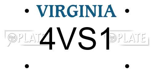 4VS1 Virginia License Plate