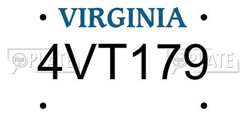 4VT179 Virginia License Plate
