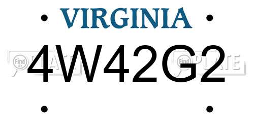 4W42G2 Virginia License Plate