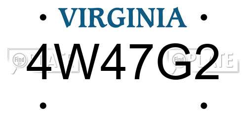 4W47G2 Virginia License Plate
