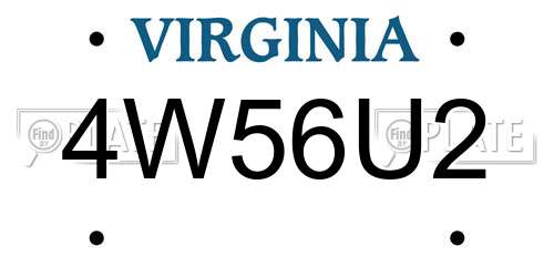 4W56U2 Virginia License Plate