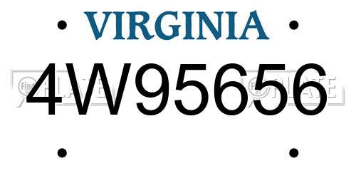 4W95656 Virginia License Plate