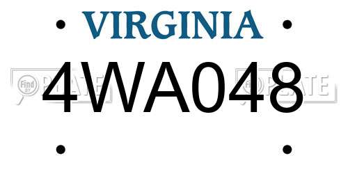 4WA048 Virginia License Plate