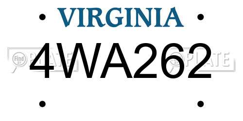 4WA262 Virginia License Plate