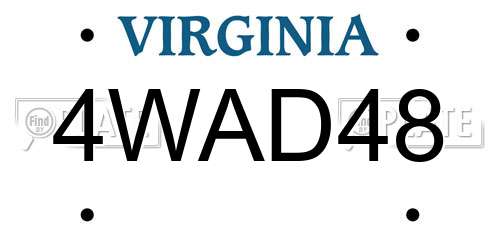 4WAD48 Virginia License Plate