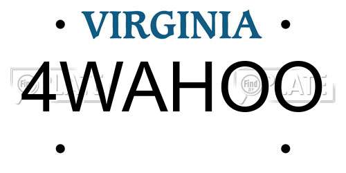 4WAHOO Virginia License Plate