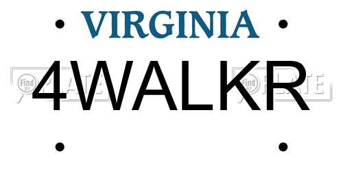 4WALKR Virginia License Plate