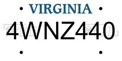 4WNZ440 Virginia License Plate