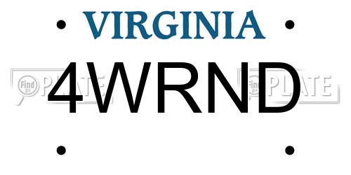 4WRND Virginia License Plate