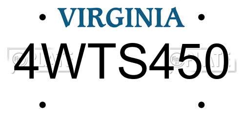 4WTS450 Virginia License Plate