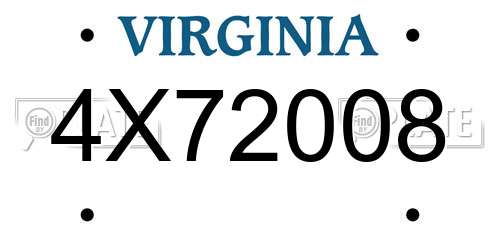 4X72008 Virginia License Plate