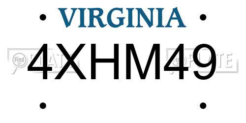 4XHM49 Virginia License Plate