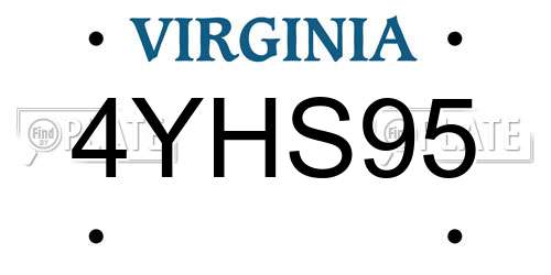 4YHS95 Virginia License Plate